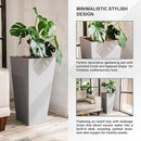XBrand Modern 28-Inch Square Planter, Modern Tapered Planter Perfect for Indoor & Outdoor, Patio Décor, Set of 2 by CozyNest Decor