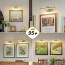 Wireless Picture Lights Rechargeable Gallery Lighting Battery Picture Frame Light with Remote and Timer, Adjustable Art Light for Paintings, Portraits, Antique Bronze Finish 16'' Inch 3W 2700K by CozyNest Decor