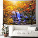 Delur Waterfall Tapestry Forest Nature Scenic Tree Mountain Sunset Tapestry Wall Hanging Natural Landscape Sunrise Headboard for Bedroom Living Room Home Decor (59.1" x 78.7") by CozyNest Decor
