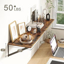 Fun Memories 20 Inch Floating Shelves, Deep Wall Shelves for Kitchen, 20 x 10 Floating Shelf for Living Room, Bedroom, Farmhouse Floating Shelves for Home Decor Storage, Rustic Brown, Set of 2 by CozyNest Decor
