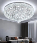 Crystal Chandeliers Modern LED Dimmable Flush Mount Ceiling Chandeliers for Living Room High Ceiling Entrance Foyer Bedroom Dining Room by CozyNest Decor