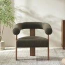 VKNOW Accent Chairs Living Room Chairs, Modern Upholstered Armchair with Solid Wood Legs, Comfy Barrel Arm Chairs for Living Room Office, Sage Green by CozyNest Decor