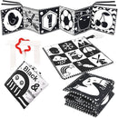 KUANGO Newborn Toys Black and White Baby Toys 0-3 Months High Contrast Baby Toys for Newborn - High Contrast Baby Soft Book Infant Tummy Time Toys Crinkle Sensory Toys for Brain Development by TinyTreasures Baby Boutique