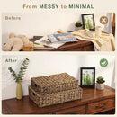 Set of 2 Decorative Storage Boxes With Lids for Home Decor, Shelves by CozyNest Decor