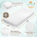 Organic Bamboo from Viscose Fitted Crib Mattress Protector Pad by Baby&Brooke – 100% Waterproof, Absorbent, Non-Toxic, Breathable Mattress Cover - (52"x 28"x 8") by TinyTreasures Baby Boutique