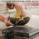 Gusto Nostro 8" Luxury Black Marble Decorative Bowl for Coffee Table - Elegant Decorative Fruit Bowl for Kitchen Counter - Heavy Stone Entryway Catch All for Keys, Potpourri Holder Centerpiece, Medium by CozyNest Decor