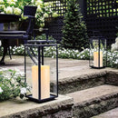 Homemory 4" x 6" Large Waterproof Outdoor Flameless Candles, Battery Operated Flickering LED Pillar Candles with Remote and Timers for Indoor Outdoor Lanterns, Long Lasting, Dark Ivory, Set of 2 by CozyNest Decor