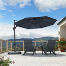 PURPLE LEAF 10 Feet Patio Umbrella Outdoor Cantilever Round Umbrella Aluminum Offset Umbrella with 360-degree Rotation for Garden Deck Pool Patio, Grey by GreenHaven Gardens
