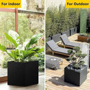 Heavy Duty Steel Planter Box (16"x16"x16"),Square Tall Planter Modern Detached for Indoor & Outdoor Planters Cube,Black Flower Plant Pot for Commercial Residential for Patio Deck & Backyard by GreenHaven Gardens