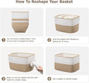 UBBCARE 4 Pack Baskets for Organizing, Woven Storage Baskets for Toys and Towel, Rectangle Cotton Rope Basket with Handles, 15''L x10''W x9''H, Brown by TinyTreasures Baby Boutique