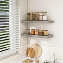 RICHFOCUS 31.5Inch Floating Shelves for Wall 2 Pack Shelves for Bedroom|Kitchen|Bathroom Wall Mounted Rustic Wood Floating Shelf with Invisible Brackets for Books|Storage|Decor, Grey by CozyNest Decor