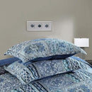 NEWLAKE Quilted Cotton Bed Pillowcases,Blue Classic Bohemian Pattern, 2 Pieces, 20x36 Inch by CozyNest Decor