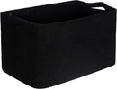 MINTWOOD Design 22in Extra Large Blanket Basket Holder Living Room, Rectangle Rope Woven Storage Basket with Handles for Laundry, Pool Towels, and Shoes, Dog Toy Organizer Bin Box, Full Black by GreenHaven Gardens