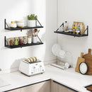 Heimlove 24 Inches Black Floating Shelves,8 Inches Deep Wall Bookshelf Mounted Display&Storage Wood Wall Shelves for Kitchen Bathroom Laundry Living Room,Set of 3 by CozyNest Decor