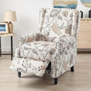 UIXE Recliner Chairs Set of 2, Fabric Upholstered Armchair Pushback Accent Chair for Living Room, Floral Rivet Trim Club Chair Home Theater Single Sofa Bedroom Side Reading Seat - Beige Plants by CozyNest Decor
