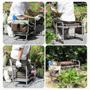 Foldable Garden Kneeler and Seat, Heavy Duty Garden Stool with 10" Wide Detachable Kneeling Pad, Portable Garden Bench Chair with Large Garden Tool Bag, Gardening Gifts for Women, Seniors, Mom by GreenHaven Gardens