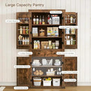 usikey 72” Kitchen Pantry Cabinet, Tall Storage Cabinet with 4 Doors and 1 Drawer, Freestanding Cupboard with 6 Hanging Shelves and Adjustable Shelves for Kitchen, Living Room, Rustic Brown by CozyNest Decor
