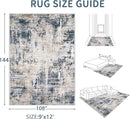 Area Rugs 9x12 Living Room: Washable Rug Modern Abstract Large Rugs Soft Non Slip Neutral Rug Stain Resistant Indoor Carpet for Bedroom Kitchen Dining Room Home Office Rugs(Black Brown,9'x12') by TinyTreasures Baby Boutique