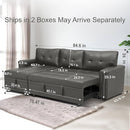 Naomi Home Modern Sectional Sofa with Storage Chaise Gray/Air Leather by CozyNest Decor