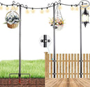 Lightdot Outdoor String Light Poles, 9FT Metal Patio Light Poles Post for Outside with Fork for Outside Hanging Backyard Garden, Deck Lighting Stand for Parties, Wedding, Halloween Decor -3Pack by GreenHaven Gardens