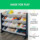 Humble Crew Supersized Toy Storage Organizer with 16 Removable Bins, Black/White – Large Toy Storage for Toddlers Ideal for Kids' Rooms, Playrooms, and Nurseries - Modern Toy Bins for Kids by TinyTreasures Baby Boutique