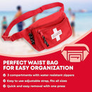 Ever Ready First Aid, Fanny Pack/Hip Pack, Fully Stocked First Aid Kit with Adult & Infant CPR Combo Masks (72 Piece Set) by TinyTreasures Baby Boutique