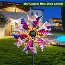 Solar Wind Spinners for Yard and Garden - 61.5 Inch 360° Metal Large Wind Sculptures Outdoor Clearance Kinetic Windmills with Vine String Shining LED Lights for Patio, Lawn Garden Decoration by CozyNest Decor
