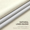 Joydeco Pinch Pleated Linen Curtains Darkening Drapes for Bedroom, 100% Blackout Drapes 96 inches Long 2 Panels Heat Blocking Curtains(Linen,40'' Wx96'' L) by CozyNest Decor