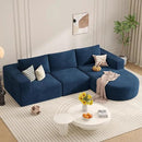 Modular Sectional Sofa with L-Shape Chaise,Cloud Sectional Modern Sleeper Couch with Deep Seat,Sponge Compression Sofas No Assembly Required(Blue-Corduroy Fabric) 1PCS by CozyNest Decor