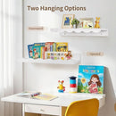 Nursery Book Shelves, 4 Pack White Floating Shelves for Wall, Wood Scalloped Shelves for Storage Books, Wall Book Shelf for Kids Rooms, Bedroom, Toddler Room, Baby Room, Nursery Decor by TinyTreasures Baby Boutique