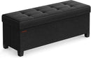 SONGMICS Storage Ottoman Bench, Foldable Foot Rest with Legs, 15 x 43 x 15.7 Inches, End of Bed Bench, Storage Chest, Load up to 660 lb, for Living Room, Bedroom, Entryway, Ink Black ULSF018B01 by CozyNest Decor