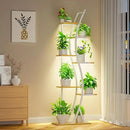 62" Tall Plant Stand with Grow Light Indoor, 7 Tiered White Plant Shelf for Indoor Plants, Curved Corner Flower Stand Display Rack Holder for Living Room, Patio, Balcony Decor by GreenHaven Gardens
