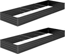 2PCS 12x4x1FT Galvanized Raised Garden Bed Kit,Vegetable Boxes-Rectangle Metal Flower Box,Large Planter Raised Beds Outdoor Garden for Planting,Fruit,Herb-Black by GreenHaven Gardens