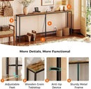 SUPERJARE 78.7 Inch Console Table with Outlet, Sofa Table with Charging Station, Narrow Hallway Entryway Table, Behind Couch Table, for Living Room, Rustic Brown by CozyNest Decor