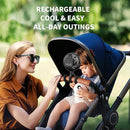 AMACOOL Battery Operated Stroller Fan Flexible Tripod Clip On Fan with 3 Speeds and Rotatable Handheld Personal Fans for Car Seat Crib Bike Treadmill (Black) by TinyTreasures Baby Boutique