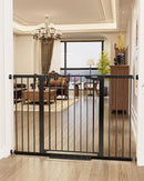 Cumbor 36" Extra Tall Baby Gate for Stairs, 29.7-54.2" Extra Wide Dog Gate for Doorways Hallways, Pressure Mounted Child Gate for Wide Opening, Auto Close Personal Safety for Babies and Pets, Black by TinyTreasures Baby Boutique