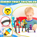 Cool Robot Dog Pop Tubes Sensory Fidgets Toddler Toy 4PC Travel Toys Airplane Car Activities Autistic Road Trip Toys Suction Tube for Kid Boy Year Old Ages 3 4 5 6 7 8 ADHD Autism Fidget Classroom by TinyTreasures Baby Boutique