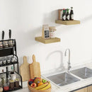 Fun Memories Floating Shelves for Wall - 10" x 10" Wood Shelf with Invisible Bracket - Deep Floating Shelves - 10 Inch Shelf Wall-Mounted for Living Room & Bathroom - Oak - Set of 2 by CozyNest Decor
