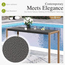 Sophia & William Bar Table,Bar Height Pub Table Counter Height Bar Table,Larimar Tabletop and Natural Woodgrain Legs,Black by CozyNest Decor