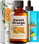 Gya Labs Orange Essential Oil for Diffuser & Skin - Huge 4 Fl Oz - 100% Pure Natural Sweet Orange Oil for Massage, Face, Cleaning & Candle Making Scent by CozyNest Decor
