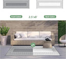 GENIMO Outdoor Rug Waterproof for Patio, 2.5'x8' Foldable Reversible Plastic Straw Runner Rugs and Carpet for Porch, Outside Area Mat for Rv, Deck, Picnic, Camper, Balcony, Beach, Grey & White by CozyNest Decor
