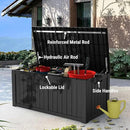 Mars Villa 119 Gallon Outdoor Storage Box Waterproof, Large Resin Deck Box for Pool Supplies Storage, Outdoor Patio Furniture Cushions, with Hydraulic Hinge, UV-Resistant and Weatherproof, Black by CozyNest Decor