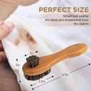 DUGATO Dual-Bristle Horsehair Laundry Stain Brush Set (2pcs) - Gentle & Tough Scrubbing for Clothes, Fabrics, Shoes - Pre-Wash Spot Treatment Tool by CozyNest Decor