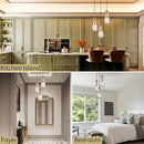 Brass 3 Light Pendant Lighting for Kitchen Island, Raindrop Cluster Pendant Light Fixture, Adjustable Hanging Rope Glass Chandelier Dining Room Light Fixture Ceiling Lamp for Foyer Hallway by CozyNest Decor