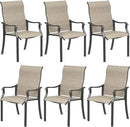 UDPATIO Patio Dining Chairs Set of 6, High Back Wide Seat Outdoor Furniture Chairs with All Weather Breathable Textilene, for Garden Lawn, Brown by GreenHaven Gardens
