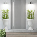 Worth Garden 2-Pack Plastic Urn Planters - 22'' Tall Round Classic Resin Flower Pots Pure White Traditional Large Plant Pots for Front Porch Patio Deck Wedding Decoration Pot - Indoor & Outdoor by CozyNest Decor