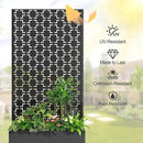Raised Garden Bed with Trellis and Wheels,73"x35"x16" Metal Raised Garden Bed,Black Squared Metal Planter with Climbing Trellis for Vines & Vegetables by GreenHaven Gardens