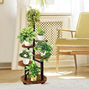 GEEBOBO 5 Tier Plant Stand With 4 Wheels, Metal Wood Tall Plant Stands For Indoor Plants Multiple, Corner Tiered Flower Plants Shelf Stand for Living Room Bedroom, Brown by GreenHaven Gardens