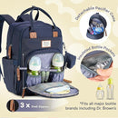 RUVALINO Diaper Bag Backpack, Multifunction Travel Back Pack Maternity Baby Changing Bags, Diaper Changing Totes, Waterproof and Stylish, Navy Blue by TinyTreasures Baby Boutique