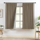 RAIN CITY Linen Brown Blackout Curtains 2 Panels Set,Back Tab Pleated Curtains Hidden Tab with Hooks,Energy Efficinet Linen Polyester Blend Drapes for Bedroom Modern Classic W50xL63 Linen Brown by CozyNest Decor